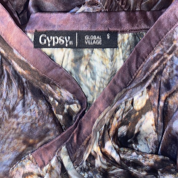 Gypsy05 X Revolve Silk Blend V-Neck Watercolor Python Playsuit Romper Jumper - Picture 9 of 10